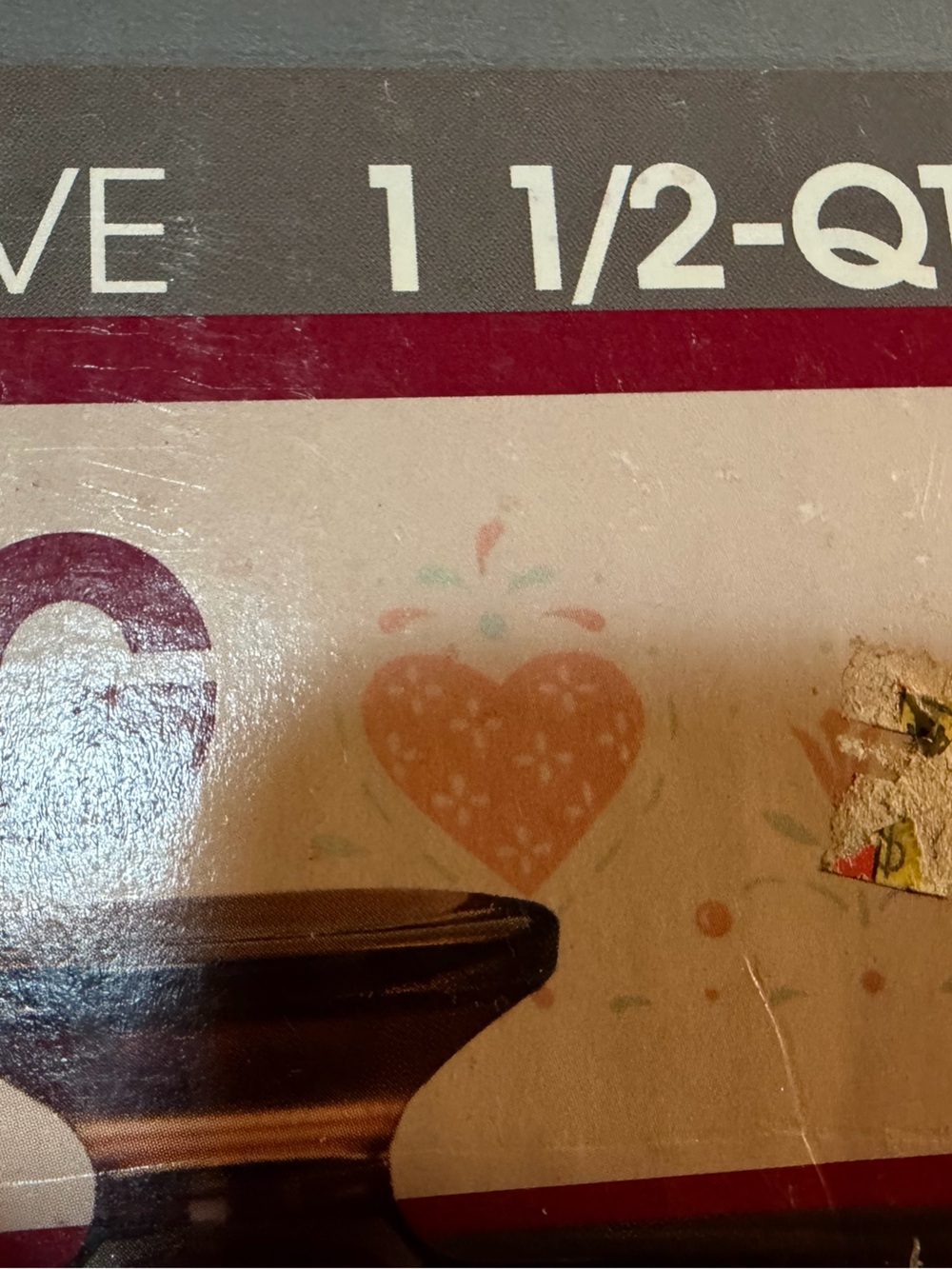 Vintage Corningware Cream and Brown Heart Pattern Bakeware